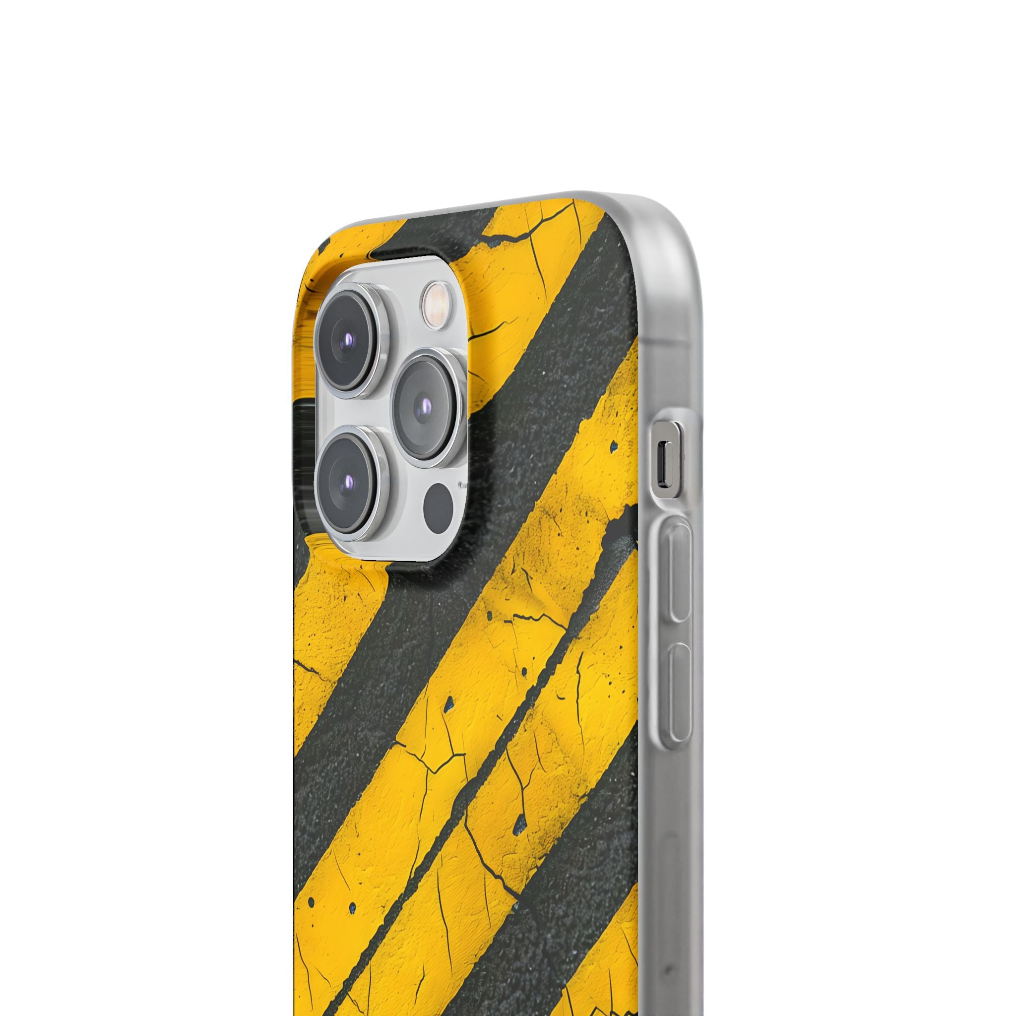 Yellow Stripe Distress iPhone 14 Pro Case - Soft