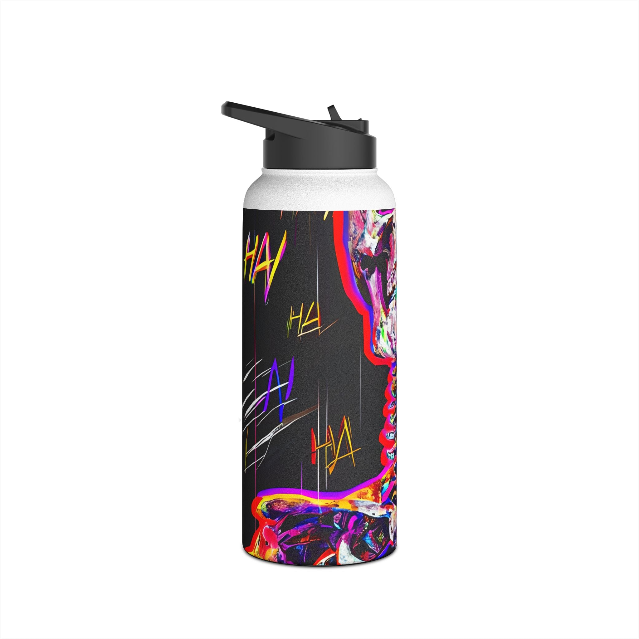 Neon Skeleton Laughter - Stainless Steel Water Bottle