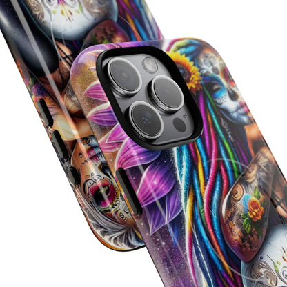 Sunflower Skull Glow iPhone 15 Pro Max Case - Tough+