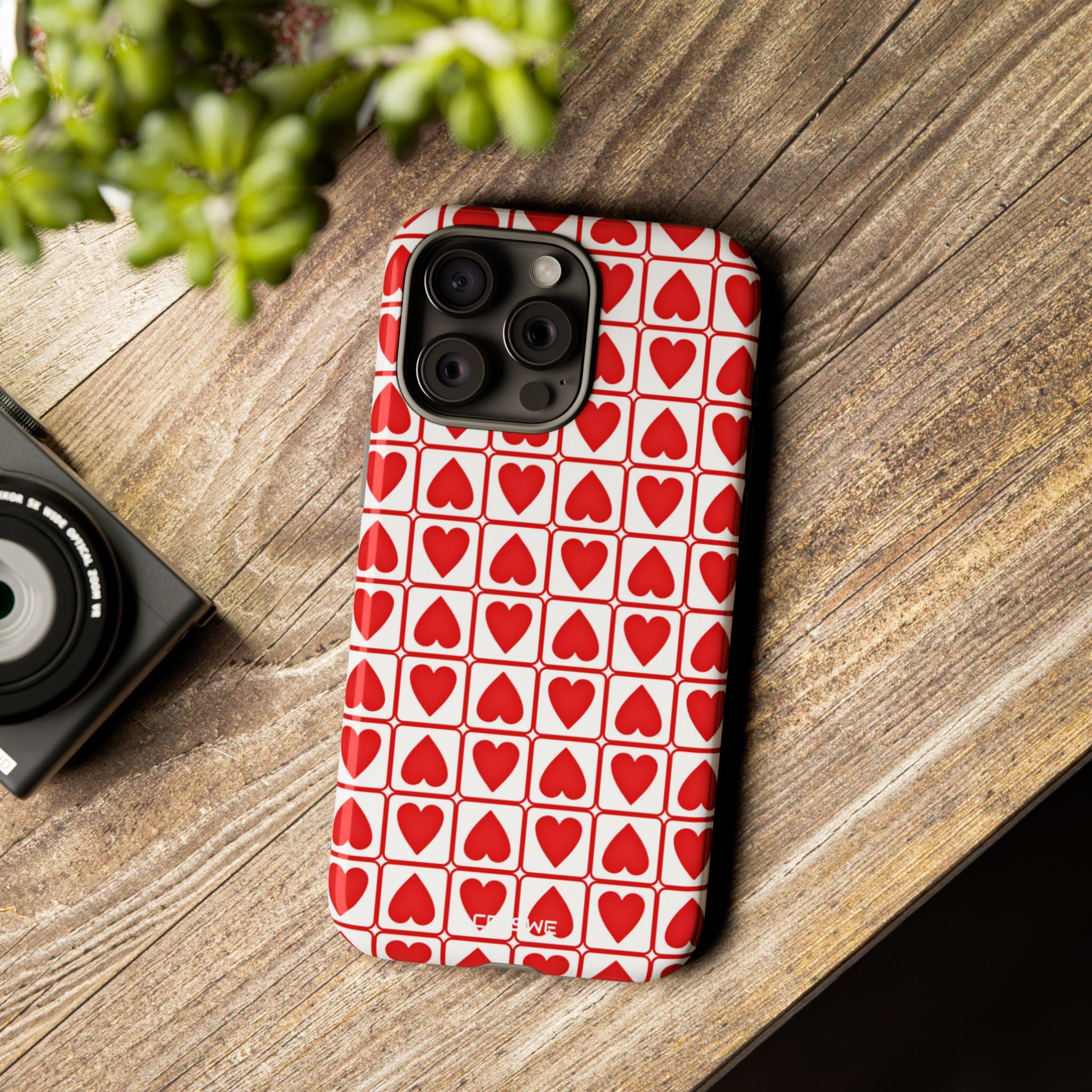 Hearts In Squares - iPhone Case