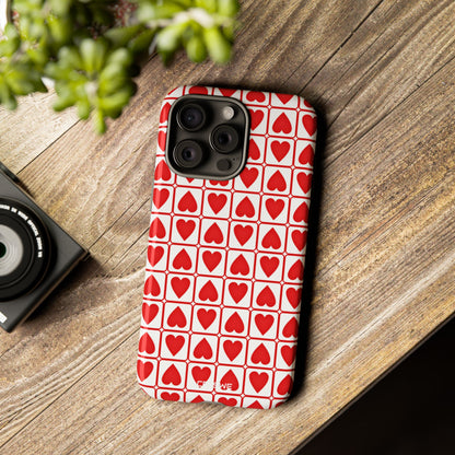 Hearts In Squares - iPhone Case