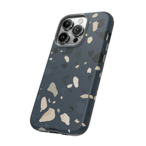 Dark Blue Terrazzo - Protective Phone Case