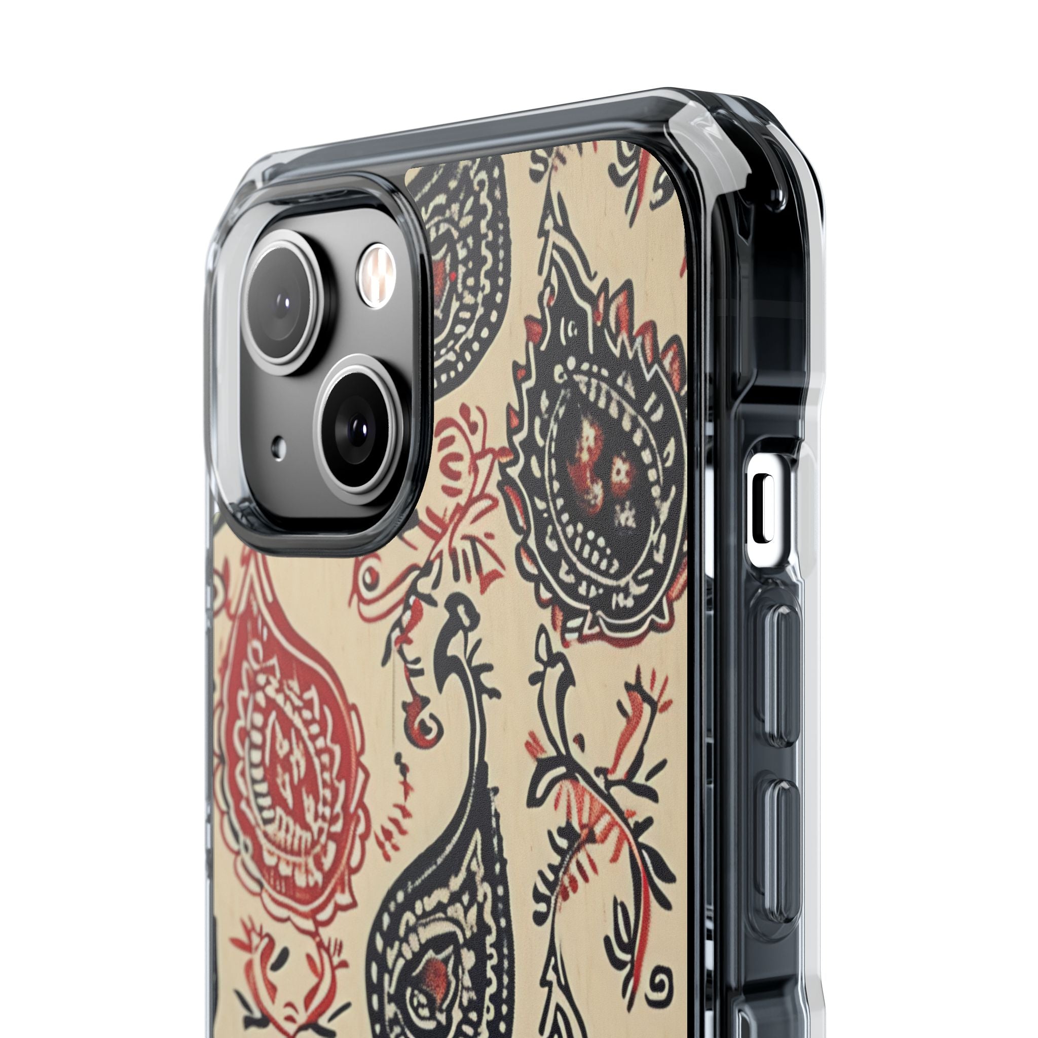 Navy Paisley Swirl iPhone 14 - Impact Clear+