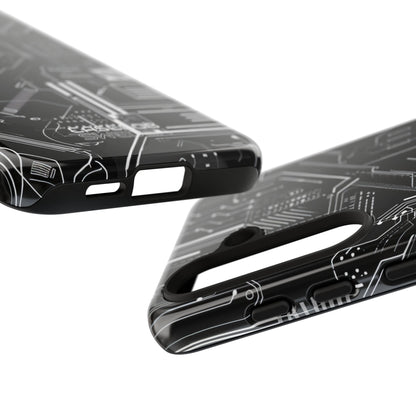 Futuristic Circuit Grid Samsung S24 - Tough
