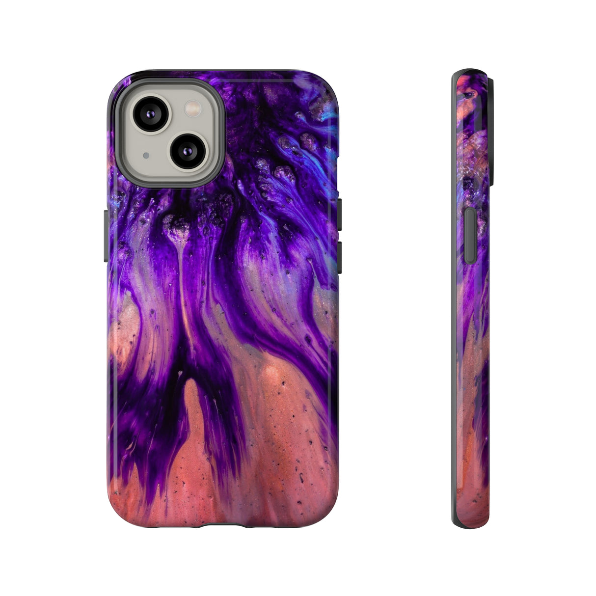 Purple Flow Ink Art iPhone Case (Protective) iPhone 14 Glossy Phone Case