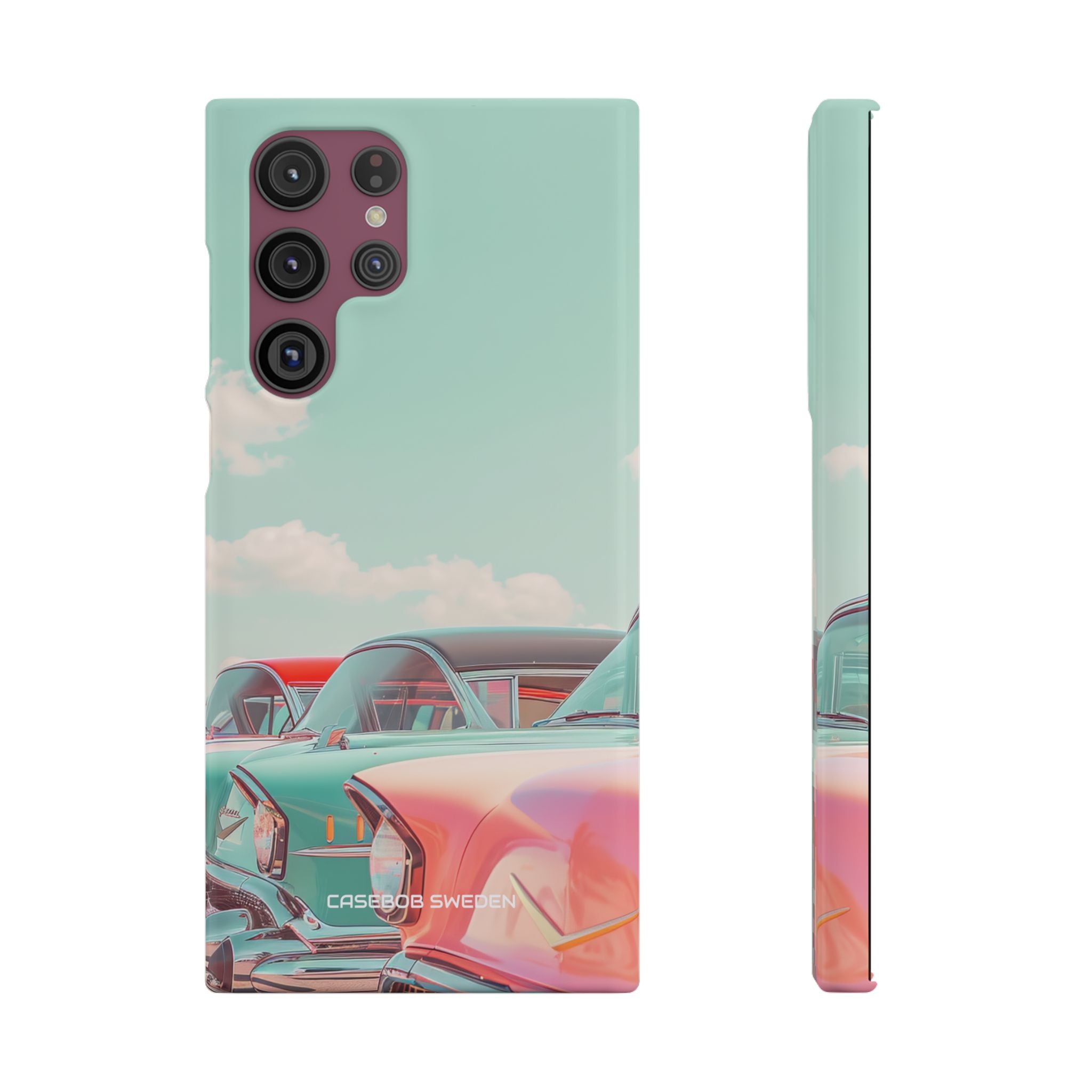 Vintage Turquoise Cars - Slim Samsung S22 Phone Case