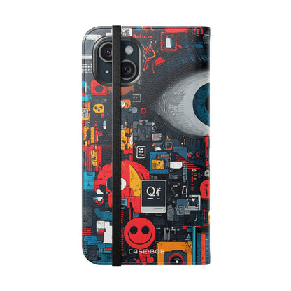 Blue Gaze Mosaic - iPhone 15 Plus Case - Wallet