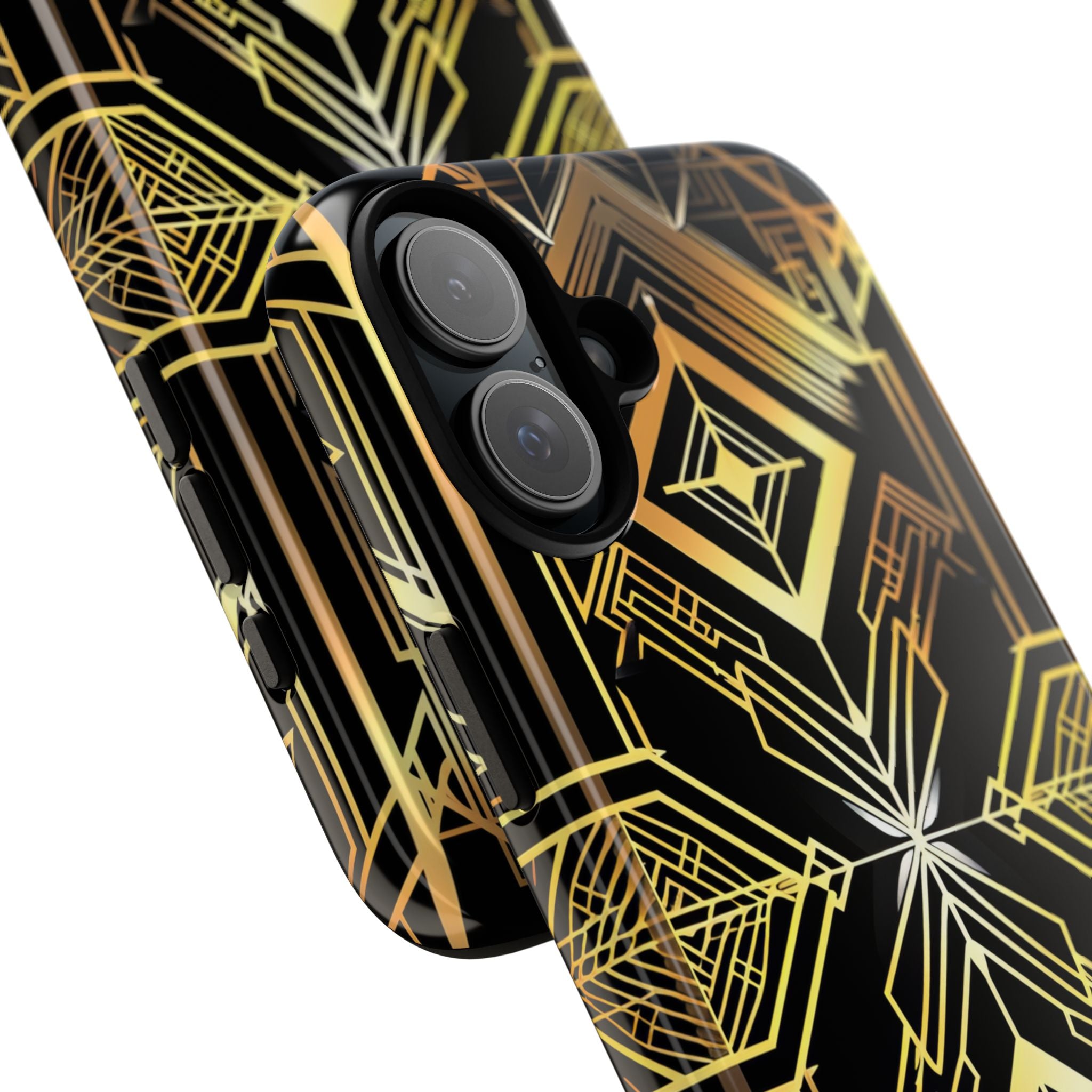 Golden Geometric Opulence iPhone 16 - Tough Phone Case