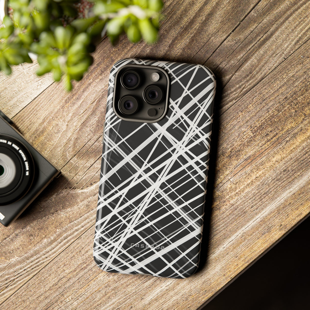 White Line Elegance - Protective Phone Case