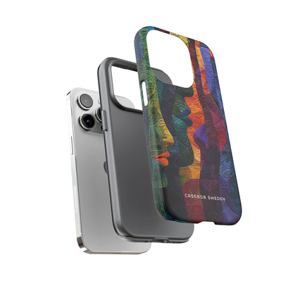 Harmonized Faces and Nature Fusion iPhone 14 - Tough Phone Case