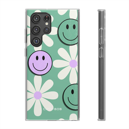 Smiley Daisy Glow Samsung S22 Ultra Case - Soft