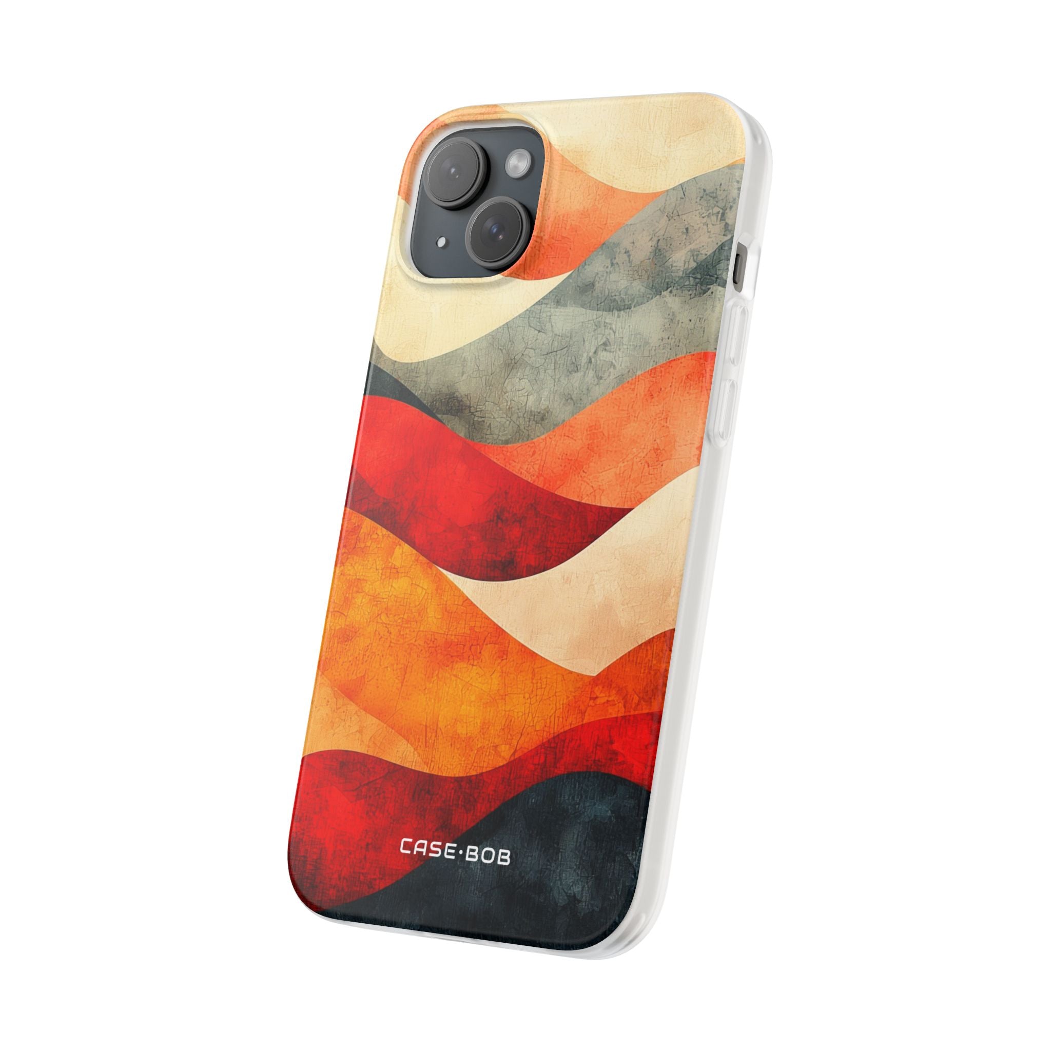 Cracked Wave Sunset iPhone 15 Plus Case - Soft