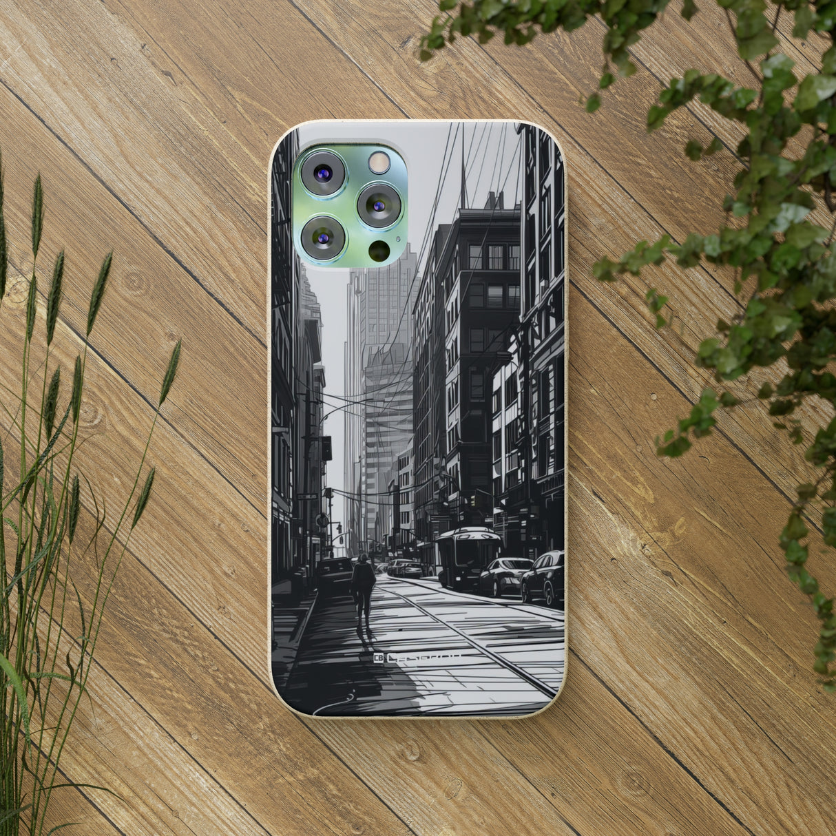 Noir Urban Serenity | Biodegradable Phone Case