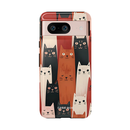 Elongated Cats Black Google Pixel 8 Case - Tough