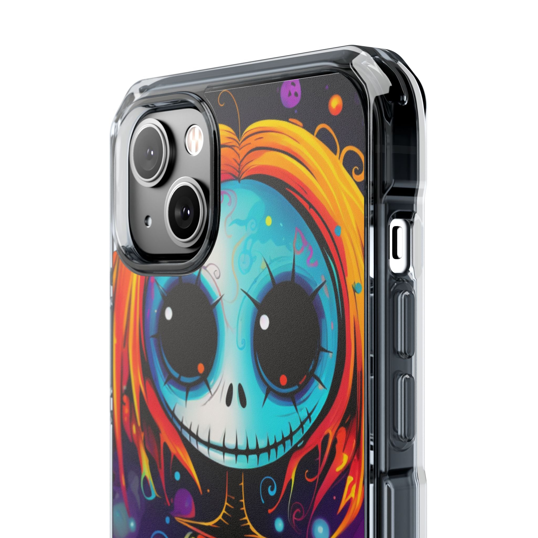 Blue Skull Swirl iPhone 14 Plus Case - Impact