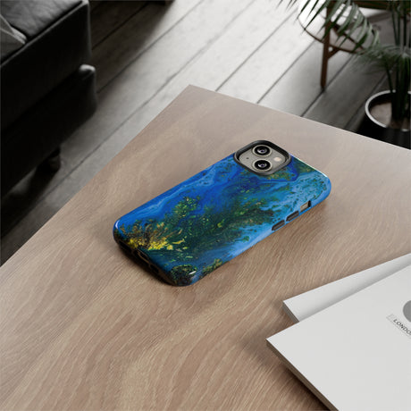 Blue Globe Ink Art iPhone Case (Protective) Phone Case