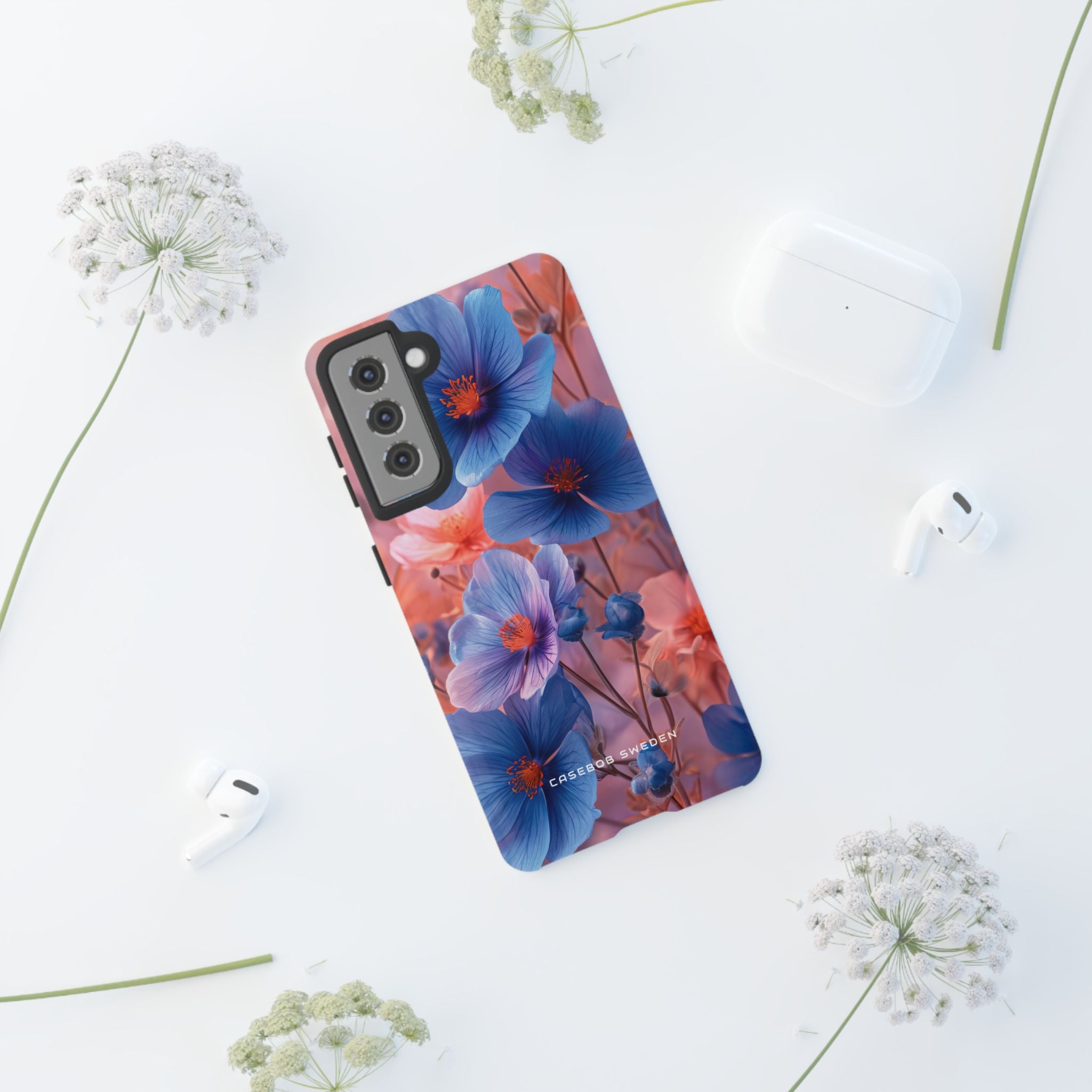 Harmonious Blooming Blues and Pinks  Samsung S21 - Tough Phone Case