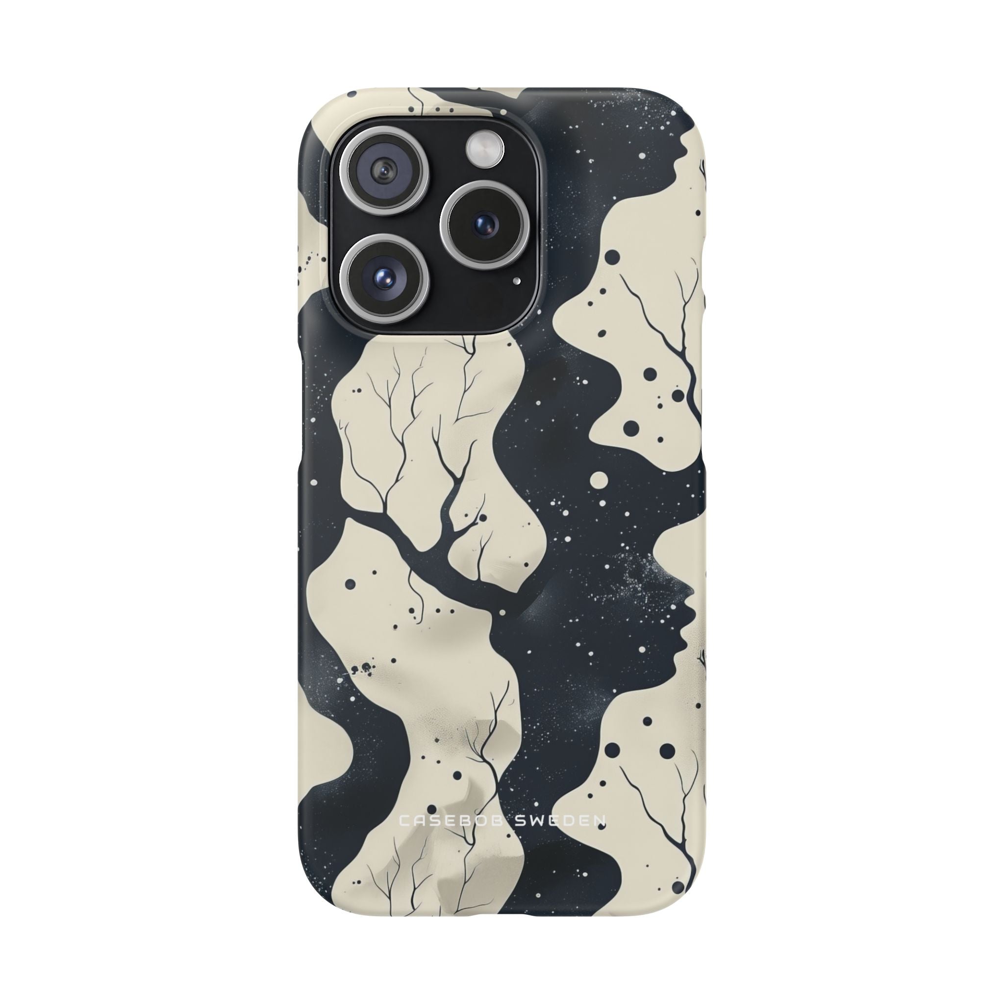 Organic Fluid Silhouettes with Cosmic Depth iPhone 15 - Slim Phone Case