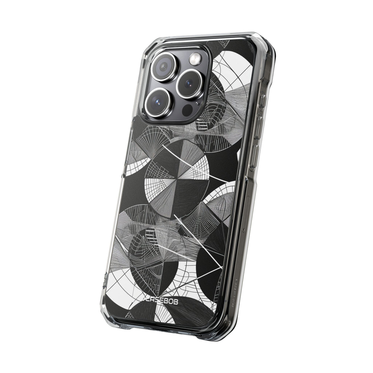 Geometrische Eleganz – Handyhülle für iPhone (Clear Impact – Magnetisch)