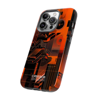 Orange Circuit Dreams iPhone 14 - Resistente