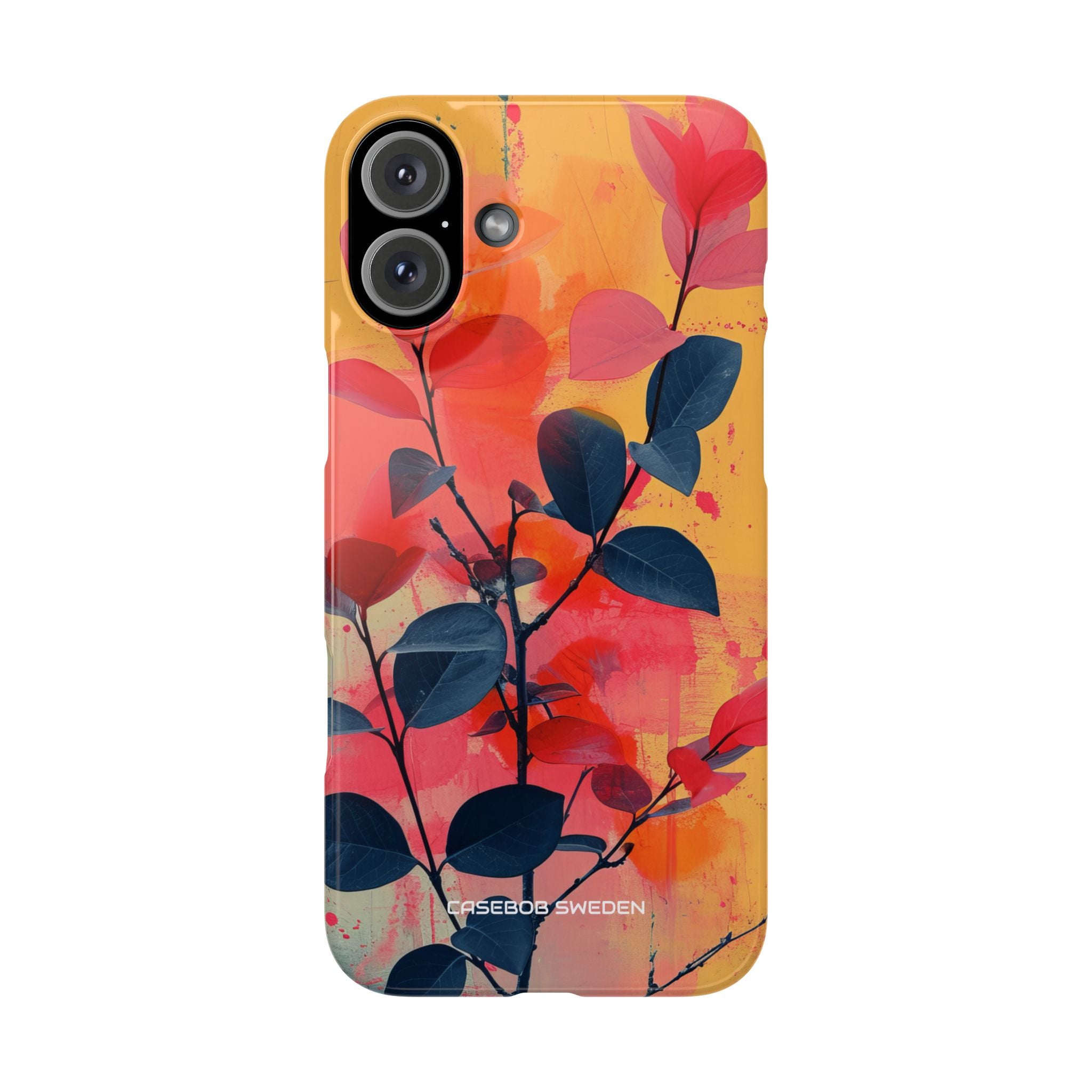 Yellow Botanical Splash - Slim iPhone 16 Phone Case