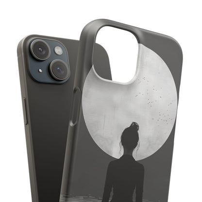 Zen Serenity Moon Reflection iPhone 15 - Slim Phone Case