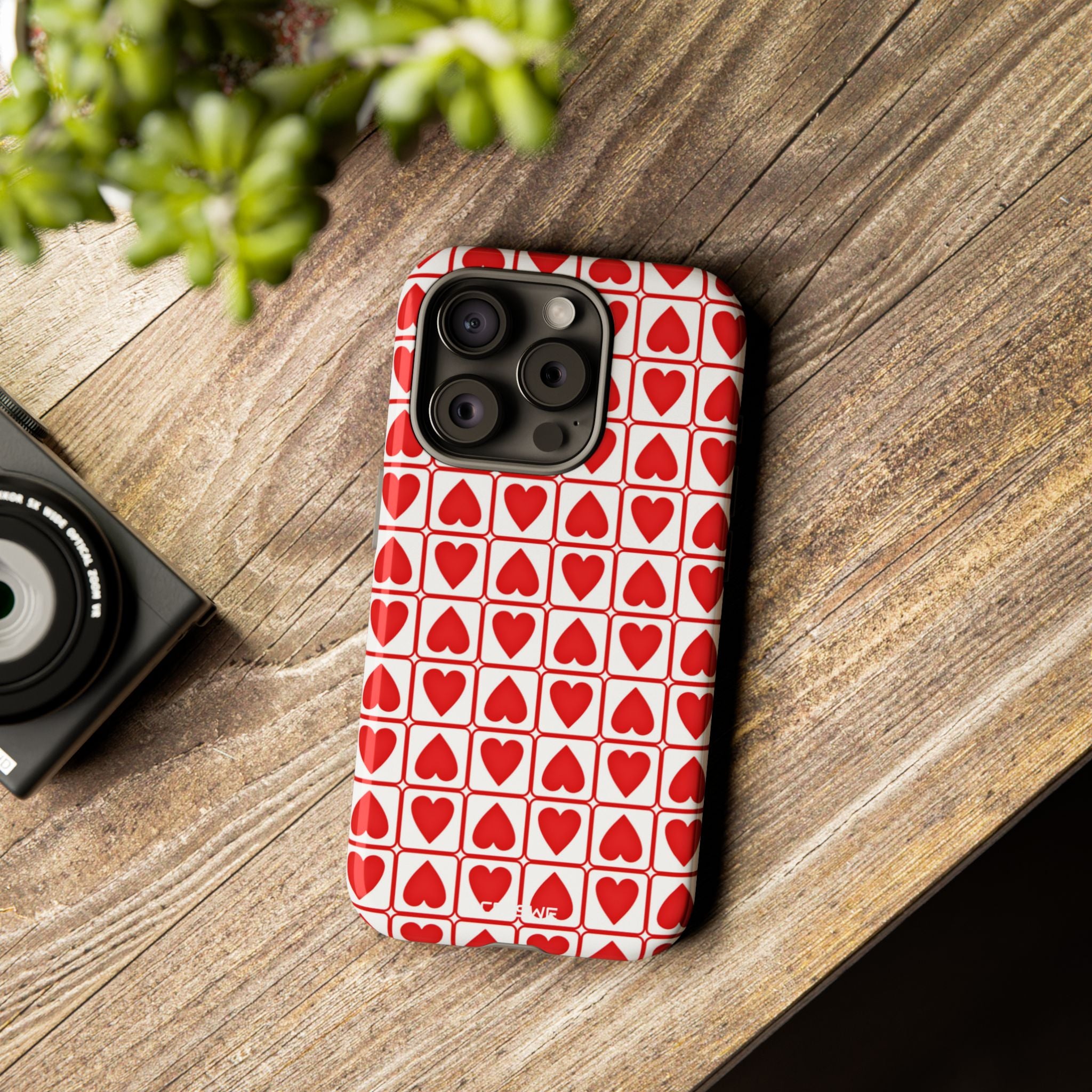 Hearts In Squares - iPhone Case