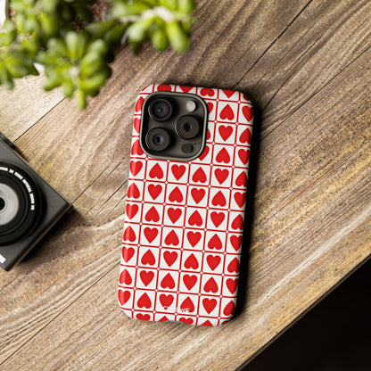 Hearts In Squares - iPhone Case
