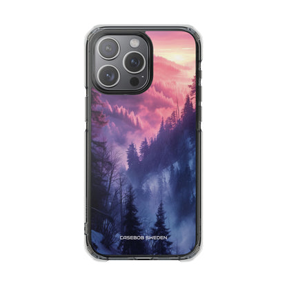 Misty Forest Serenity - Clear Impact iPhone 15 Phone Case