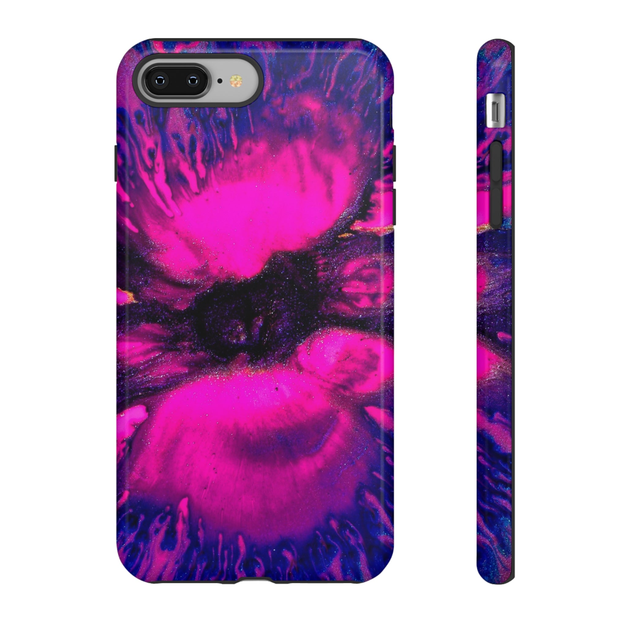 Deep Pink Ink Art iPhone Case (Protective) iPhone 8 Plus Glossy Phone Case