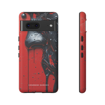 Textured Crimson Bloom Google Pixel 7 - Tough Phone Case