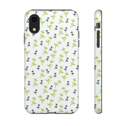 White Flower Pattern - Protective Phone Case