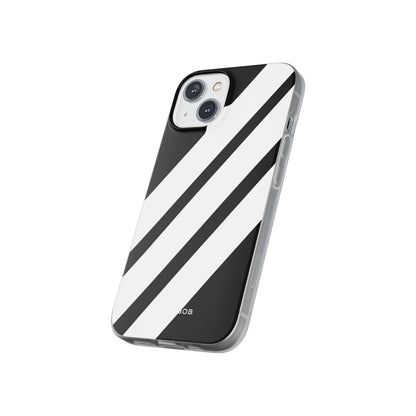 Diagonal Bands Noir iPhone 14 Case - Soft