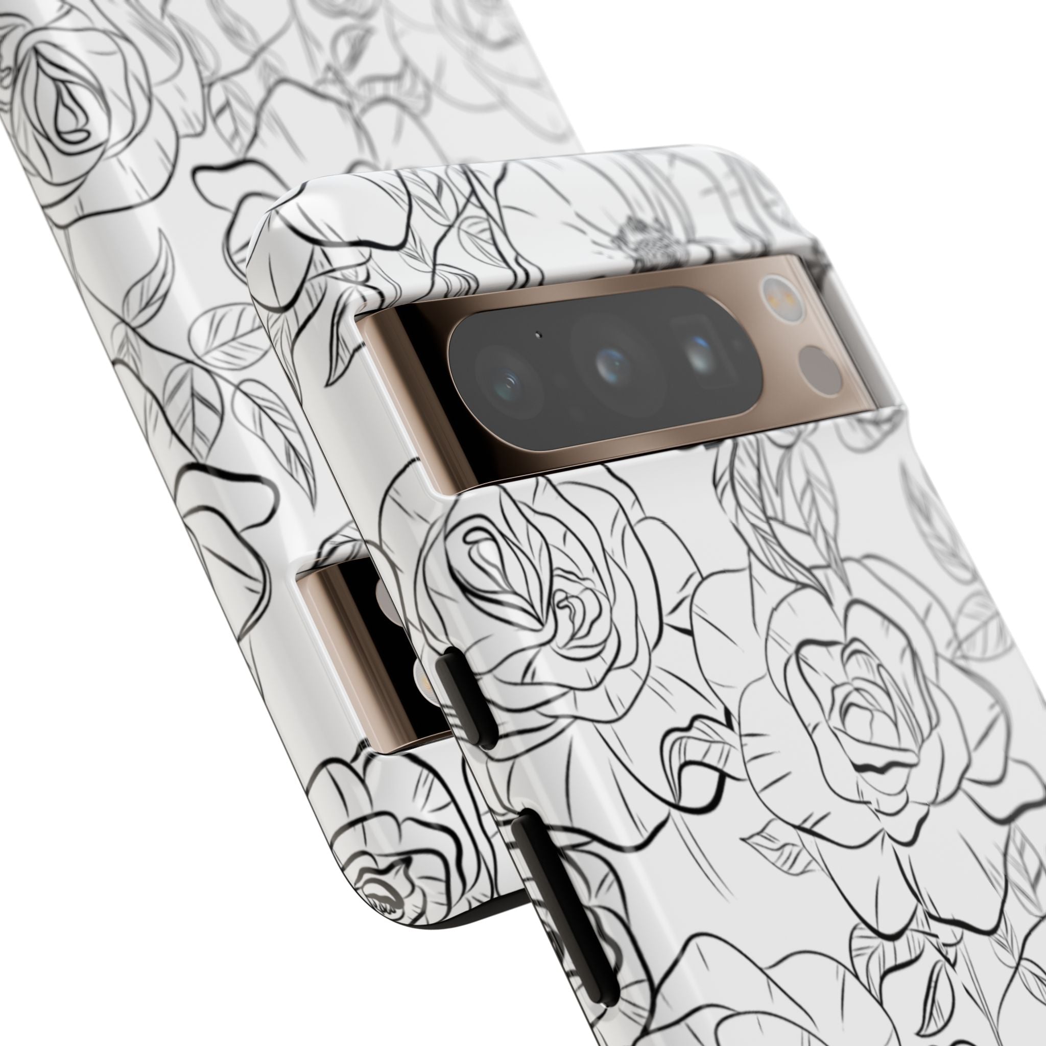 Intricate Rose Sketches - Google Pixel Case
