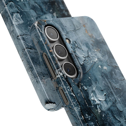 Weathered Blue Tapestry with Cracked Layers Samsung S24 - Slim Phone Case