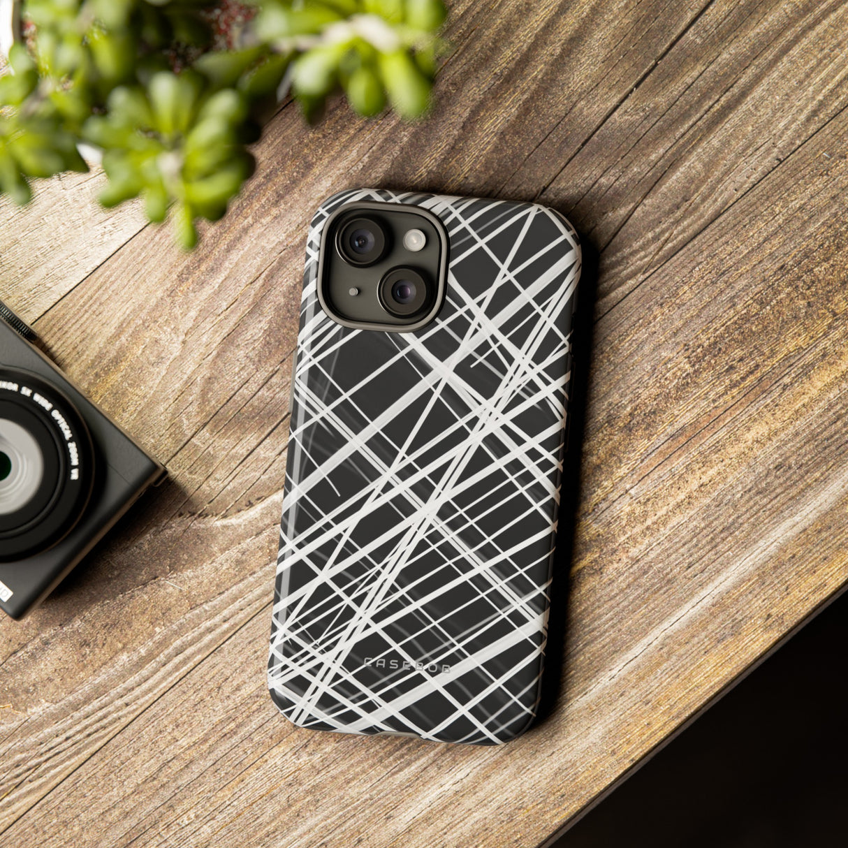 White Line Elegance - Protective Phone Case