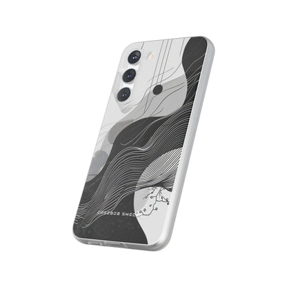 Fluid Rhythms: Monochrome Line Flow Samsung S23 - Flexi Phone Case