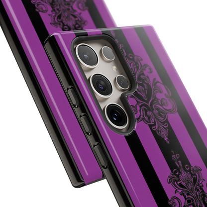 Gothic Elegance with Vertical Stripes and Ornamental Motifs Samsung S24 - Tough Phone Case