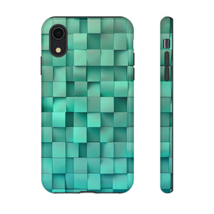 Teal Tranquility: Square Gradient - Protective Phone Case