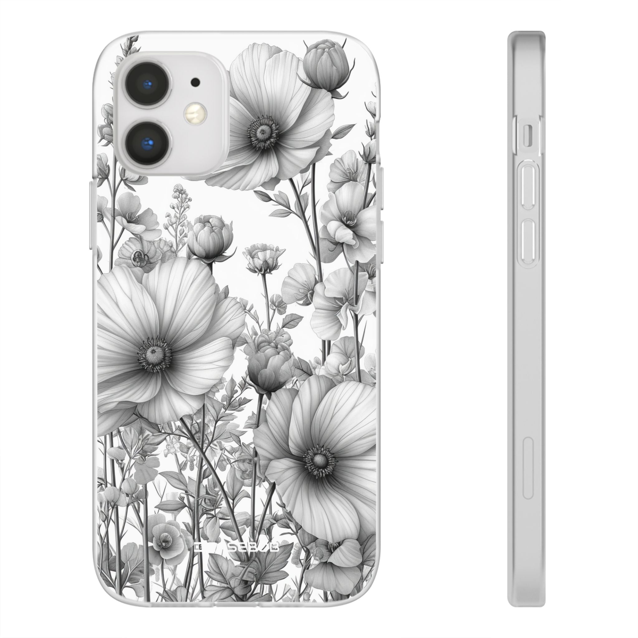 Monochrome Flora | Flexible Phone Case for iPhone