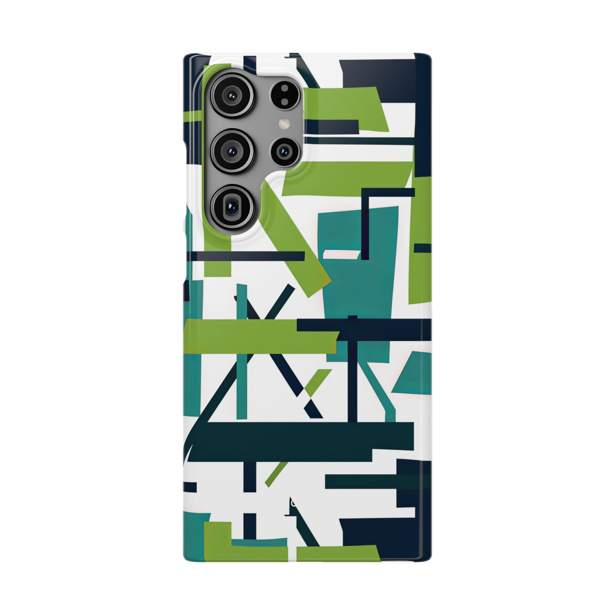 Green Geometry Glide Samsung S23 - Slim Phone Case