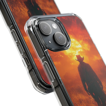 Fiery Sunset Cowboy iPhone 15 - Impact Clear+