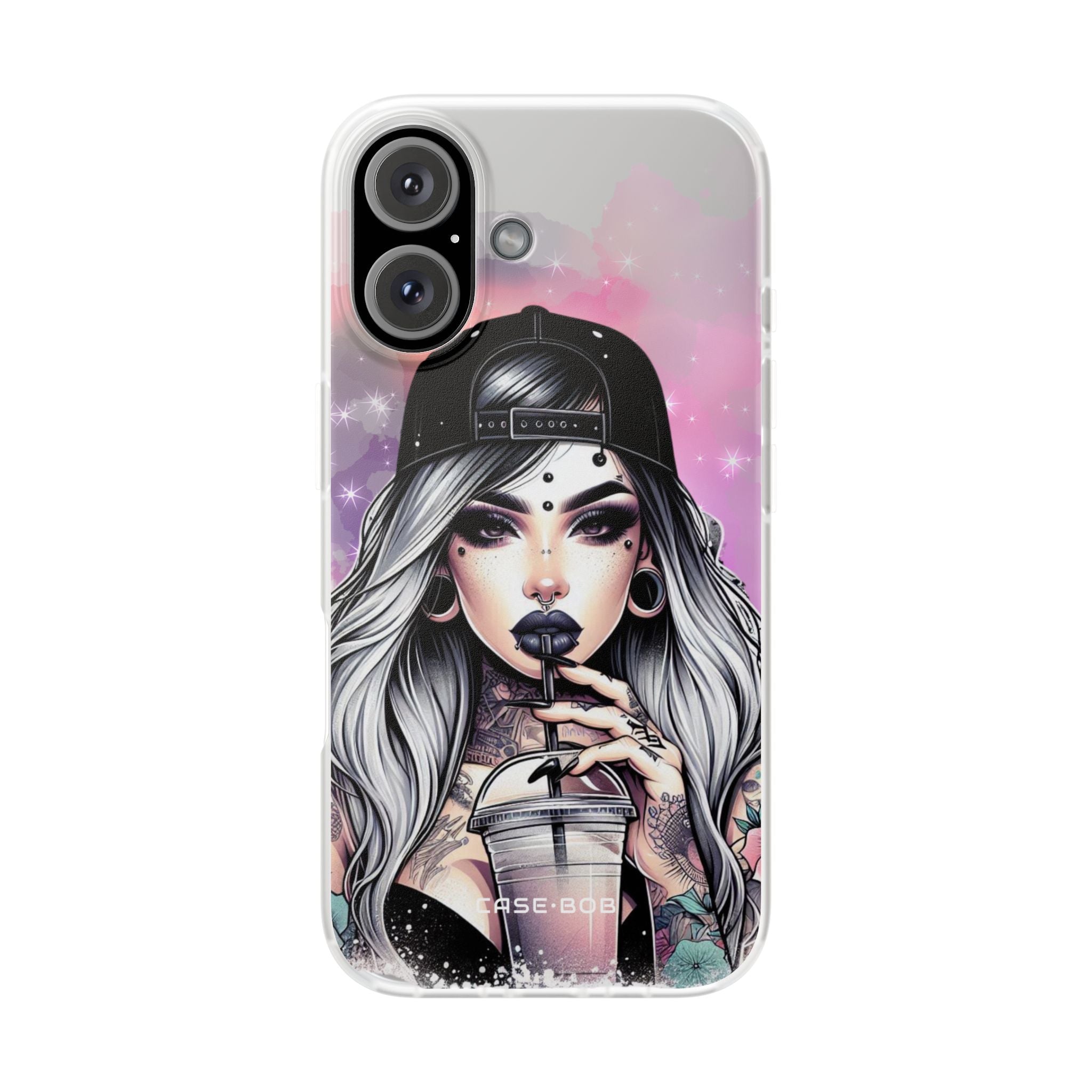 Silver Sip Nebula iPhone 16 Case - Soft