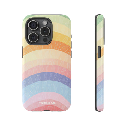 Pastel Rainbow Bands iPhone 15 Pro Case - Tough