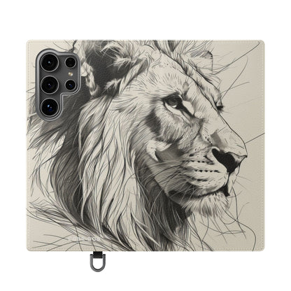 Lion Whisper Gray - Samsung S24 Ultra Case - Lompakkokotelo