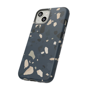 Dark Blue Terrazzo - Protective Phone Case