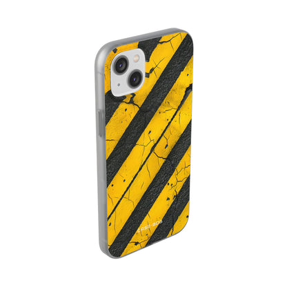 Yellow Stripe Distress iPhone 14 Plus Case - Soft