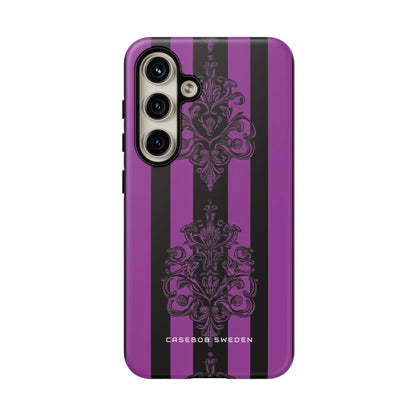 Gothic Elegance with Vertical Stripes and Ornamental Motifs Samsung S24 - Tough Phone Case