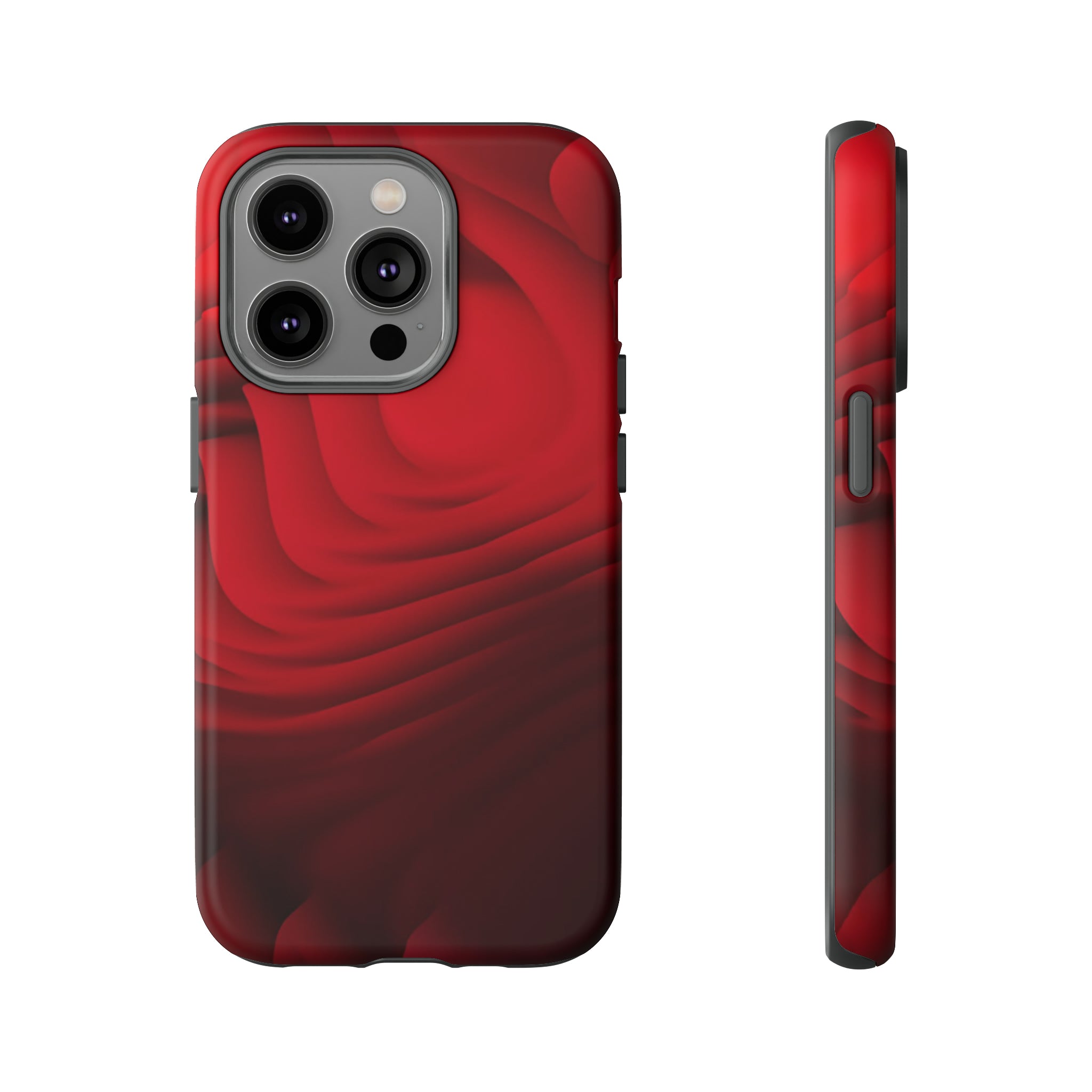 Red Center Waves - Protective Phone Case