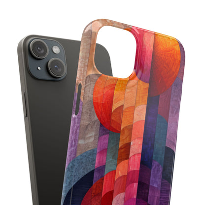 Purple Orange Abstract - Slim iPhone 15 Phone Case